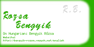 rozsa bengyik business card